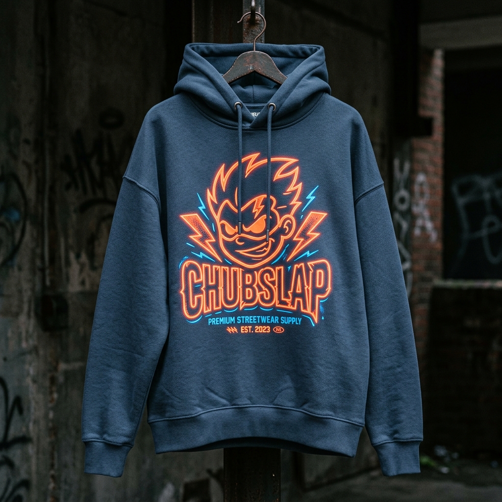 Slap-Back Heavyweight Hoodie in Slate Blue